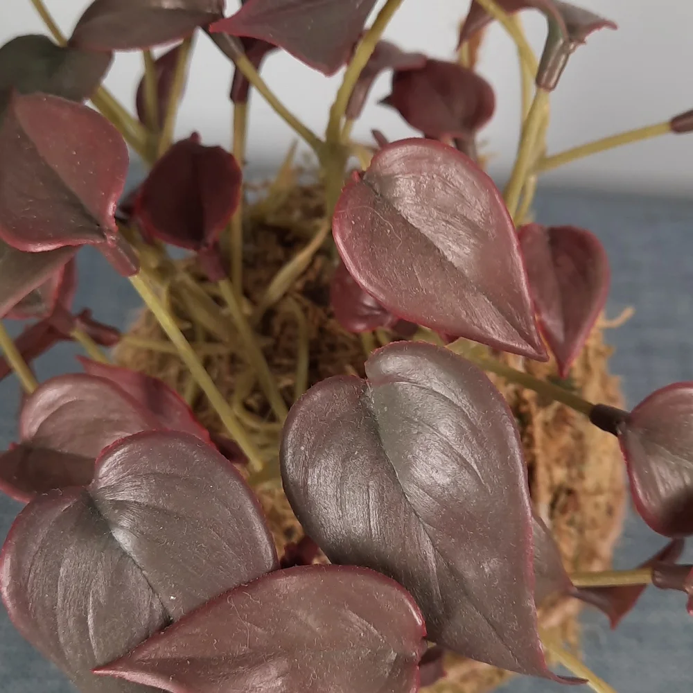 Kokedama Philodendron Artificial Plant Hanging Botanical Moss Home Decoration